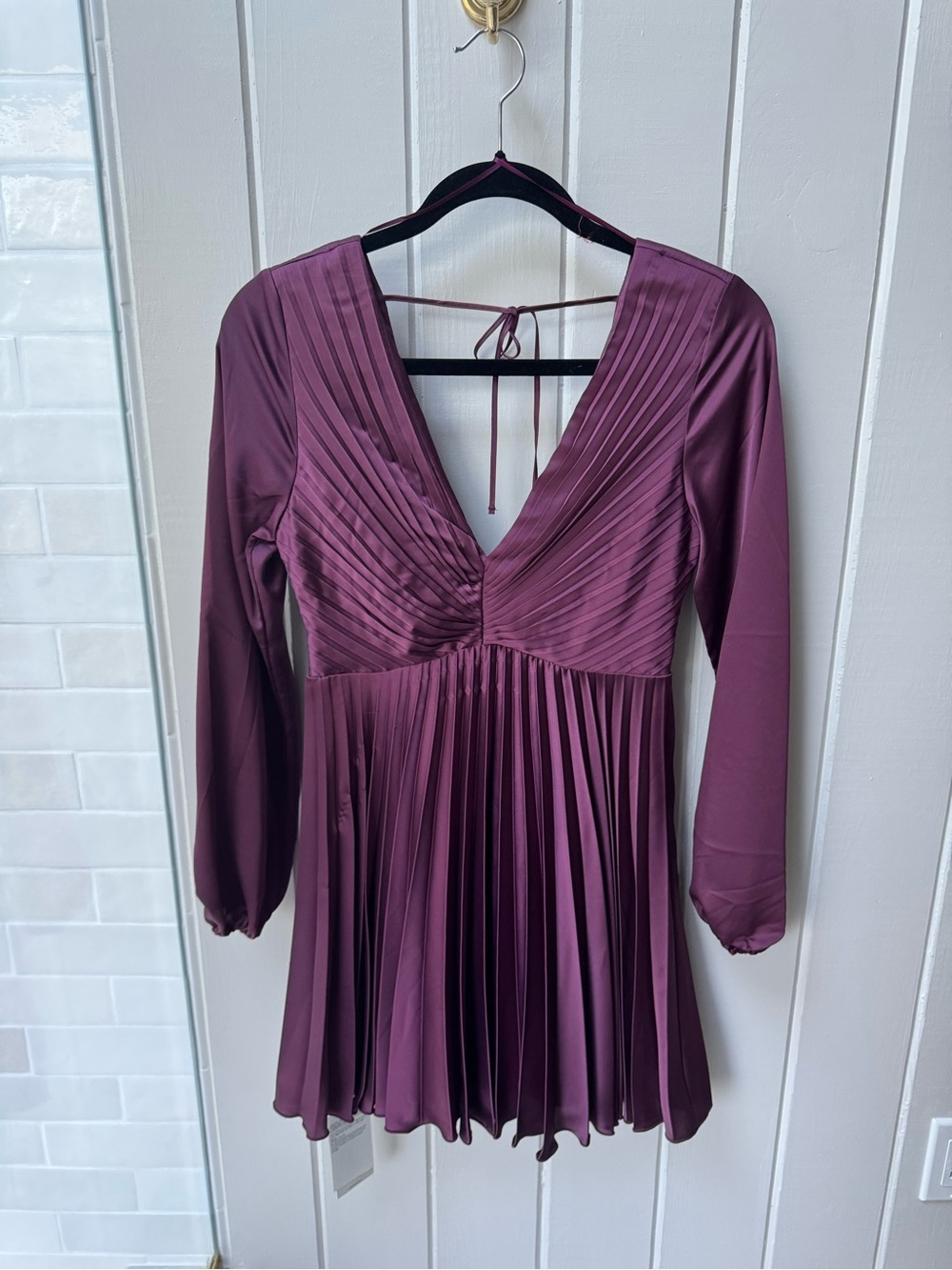 Abercrombie & Fitch Plum Pleated Mini Dress
